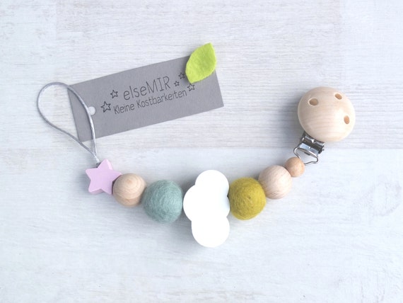 Cadena para chupete schnullerband nuckelkette con nombres de silicona rosa blanco corona gris