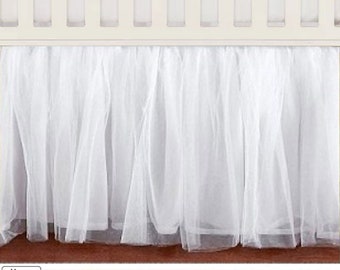 pink tulle crib skirt