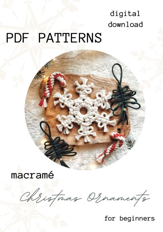 Macrame Christmas Ornaments Patterns Bundle Boho Christmas Etsy
