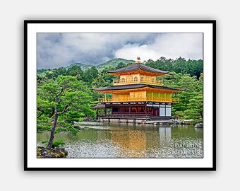Kinkakuji Golden temple in Kyoto Japan. Wall Art, Art Prints, Architecture Art Prints