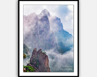 Clouds at the Mountain. Wall Art, Art Prints, Sanqingshan Photographs.