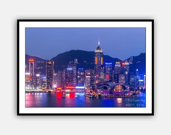 Hong Kong skyline at night, Wall Art, Art Prints, Architecture Art Prints, HongKong Wall Art