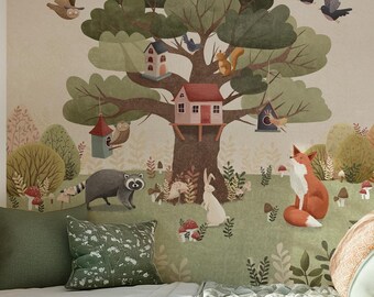 NEW! Peel and Stick or Traditional Woodland Forest Animals Nursery Baby ...