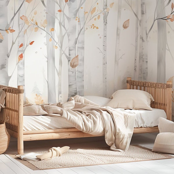 FAIRYWOOD / Forest wallpaper for children, Forest wall mural, Forest and trees