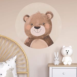 Cuddly Friends Circle Wall Decal - Adorable Animal Stickers for Kids