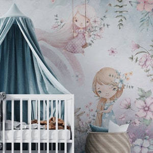 Carta da parati per bambini "Magicorn" - murale con un unicorno e un arcobaleno | Fatto su misura | Autoadesivo o non tessuto | Decorazione della cameretta dei bambini