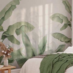 Jungaloo Wallpaper – Tropical Exotic Leaves Mural | Custom Size | Peel & Stick or Non-Woven | Interior Wall Decor