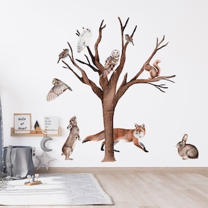 Wall decal for kids with Tree - Woodland forest tree Nursery wall art