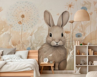 BINKY / Kindertapete, Hasen-Wandbild, Großer Hase an der Wand