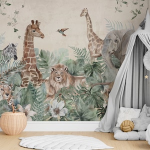 SAFARI II wallpaper for children / Kids Safari Jungle Wall Mural