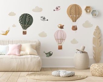 BALLOO BALLOO Nursery Decal Bird  / Watercolor Stickers Birds / Hot air balloon wall decal