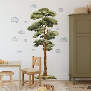 Woodland Tree Wall Decal for Kids Room - Nursery Tree Wall Sticker