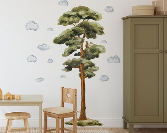 BUDDIES TREE / adesivi murali foresta per bambini / adesivi foresta / decorazioni albero / foresta