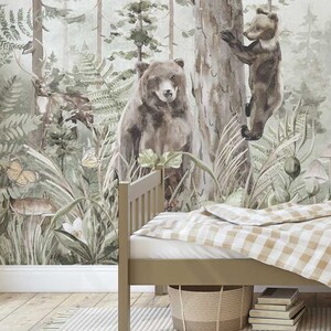 Papier peint pour enfants "Rascals" - peinture murale avec des animaux de la forêt | Sur mesure | Autocollant ou non tissé | Décoration de chambre d'enfant