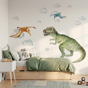 T-Rex Wall Sticker XXL Realistic Dinosaur Wall Decal Tyrannosaurus Nursery Decor Kids Room Dinosaur Wall Art image 1