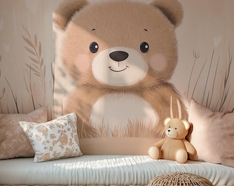 Fluffo Bear Kids壁紙 – 保育園やベビールームにぴったりのかわいい