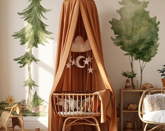 Woodland Trees Wall Stickers for Nursery | Watercolor Forest Wall Decals for Kids