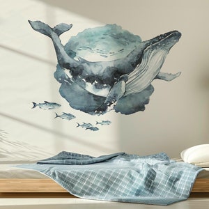 Ocean Animals Wall Decals – Watercolor Sea Life – Kids Room Underwater Decor