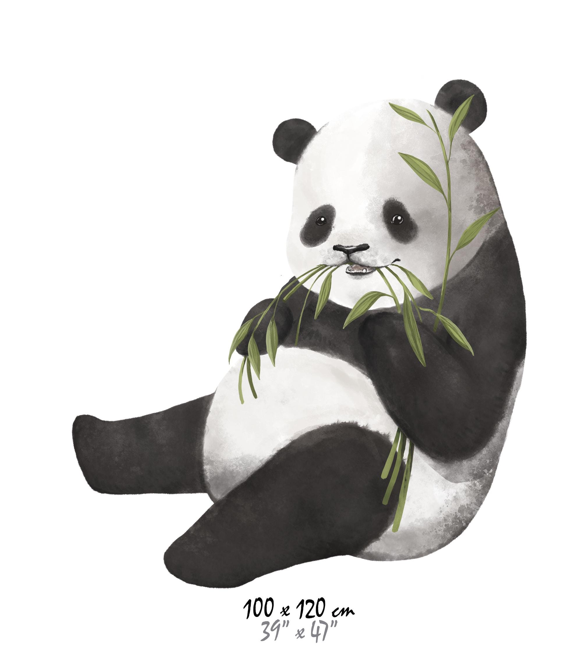 WandSticker4U Adesivo Muro Panda Su Albero – Acquerello 41x59 Cm Per Cameretta Bambini, Decorazione Parete Animali Del Bosco, Autoadesivo Removibile Per Mobili E Porte