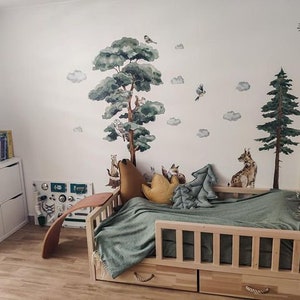 BACKWOODS II / Woodland Watercolor Wall Decal / forest tree sticker 画像 6