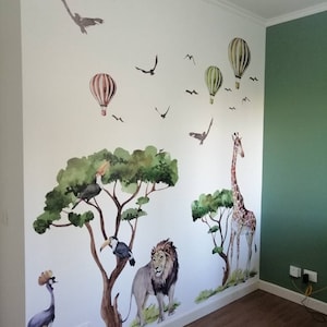 SAVANNA TREE safari nursery decor / Africa tree wall decal / Safari Jungle Wall Stickers image 3