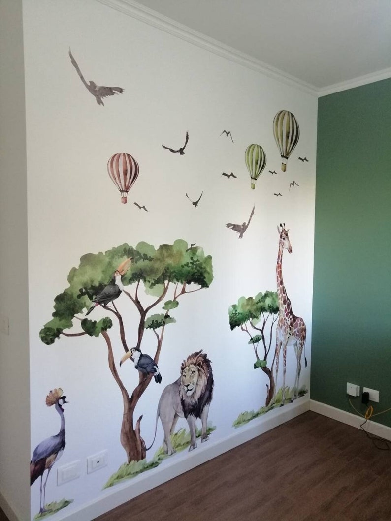 SAVANNA TREE safari nursery decor / Africa tree wall decal / Safari Jungle Wall Stickers image 3