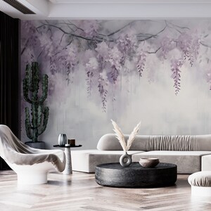 Wisteria Wallpaper – Wisteria Flower Mural | Custom Size | Peel & Stick ...