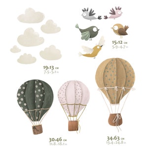 BALLOO BALLOO Nursery Decal Bird / Watercolor Stickers Birds / Hot air balloon wall decal Original