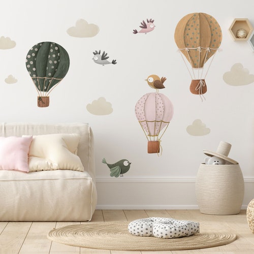 Hot Air Balloon Nursery Wall Decal Personalised Nursery Etsy
