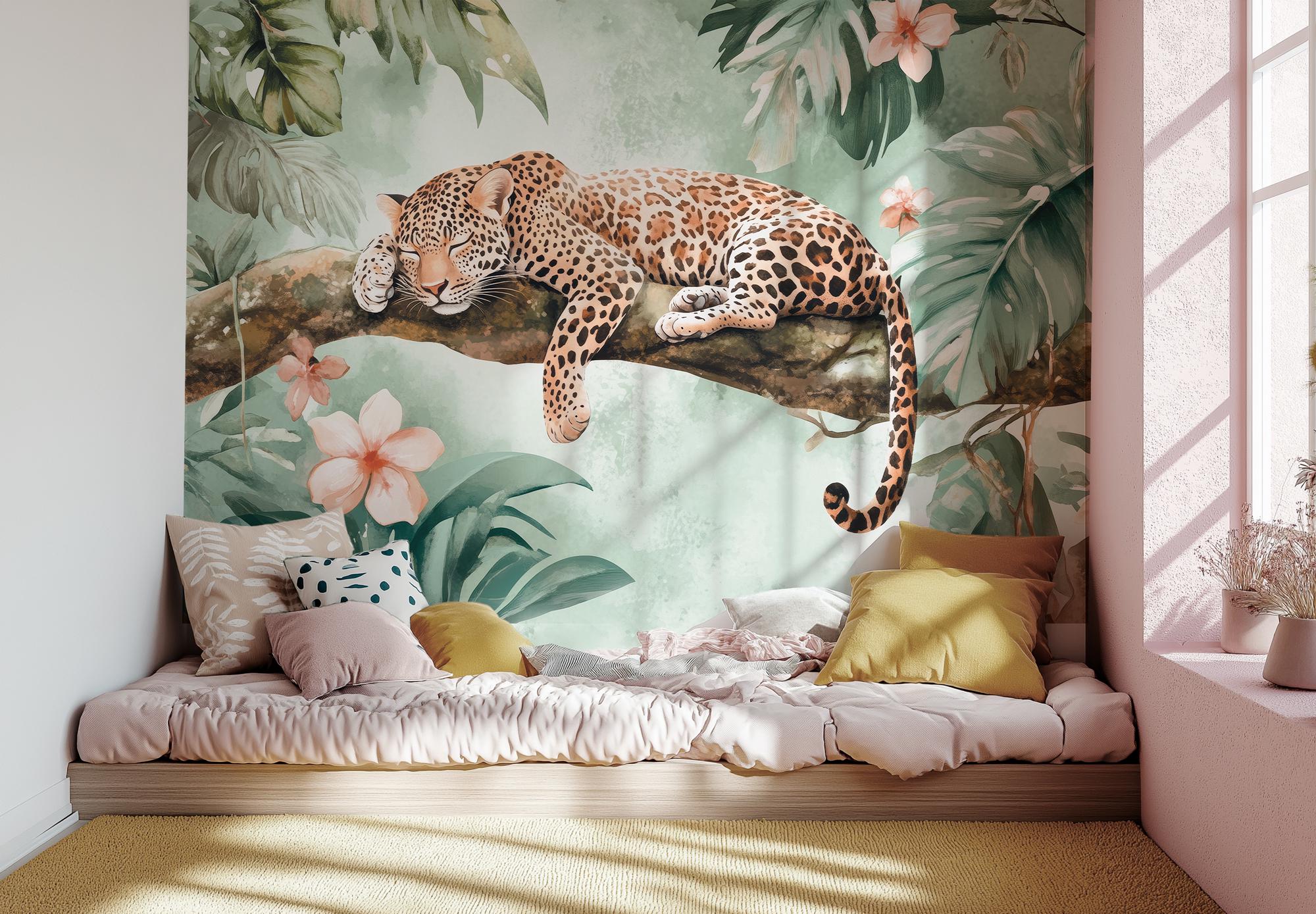 Leopard Wall Decal – Removable Jungle Animal Vinyl Sticker For Nursery, Bedroom Decor