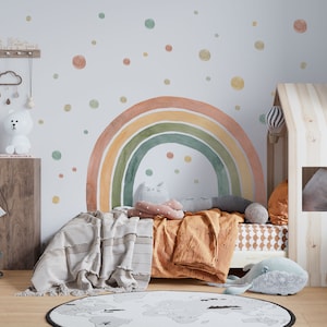 AMICI ARCOBALENO Adesivi murali per bambini / arcobaleno / punti boho immagine 2