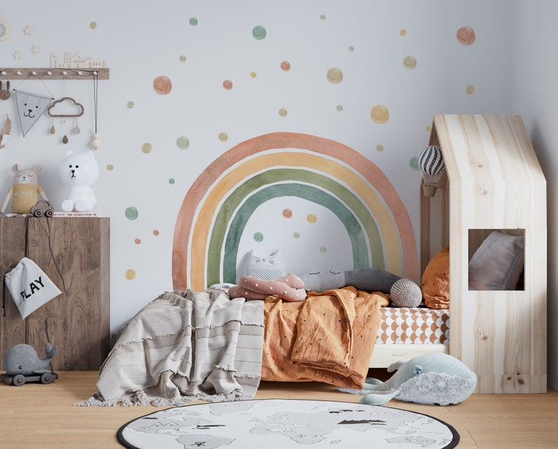 AMICI ARCOBALENO Adesivi murali per bambini / arcobaleno / punti boho immagine 2