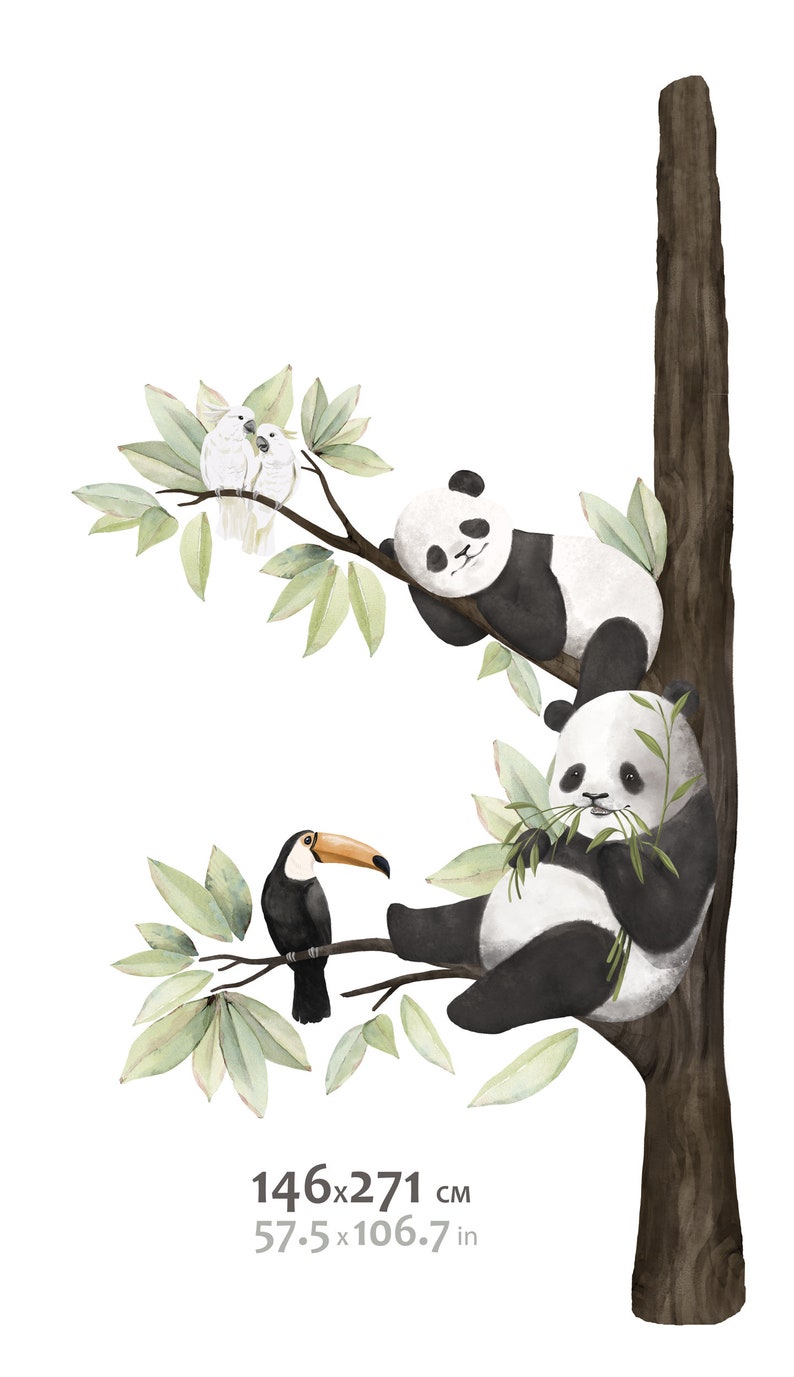 PANDARIUM / Stickers muraux animaux pour enfants / Sticker mural ours panda image 6