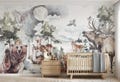 Forest Pride Kids Wallpaper \u2013 Winter Animals Mural, Nordic Woodland Wall Decor, Custom Size, Nursery Wall Art, Peel & Stick or Non-Woven