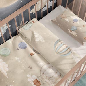 STURDUST - Literie en coton beige pour enfants et bébés avec ballons