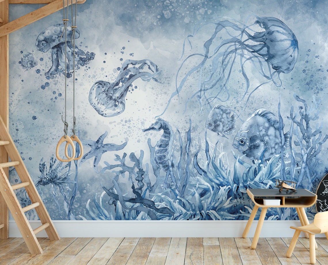 UNDERWATER Under the Sea Nursery Wallpaper Mural / Sea Etsy