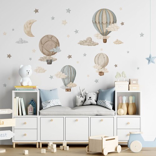 STARDUST Air Balloon Sticker for Nursery / Hot Air Balloon Etsy