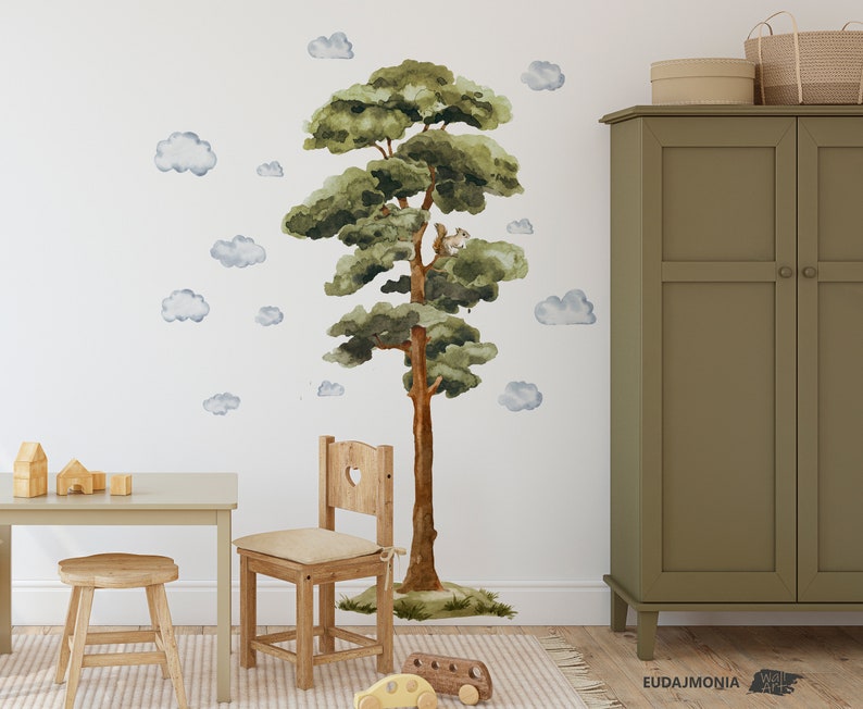 BUDDIES TREE / stickers muraux forestiers pour enfants / stickers forestiers / arbre / décorations forestières image 1