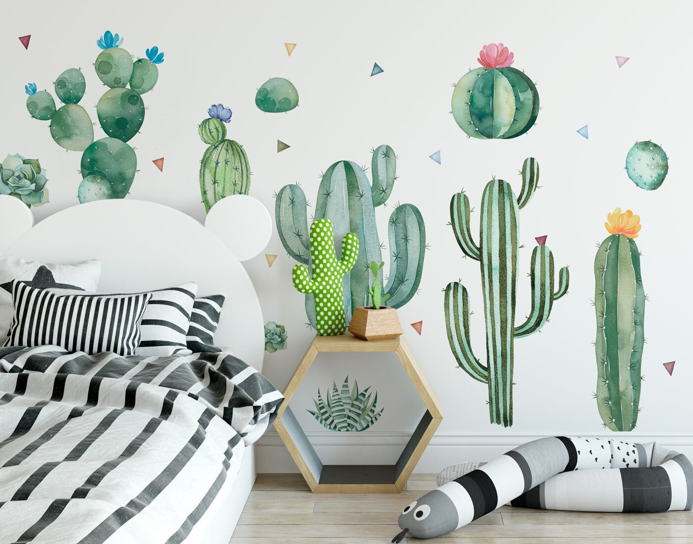 Maydahui Kaktus-Wandaufkleber Set – 4 Bögen, 63,5 X 94,4 Cm, PVC, Mit Inspirierenden Zitaten, Abziehbar