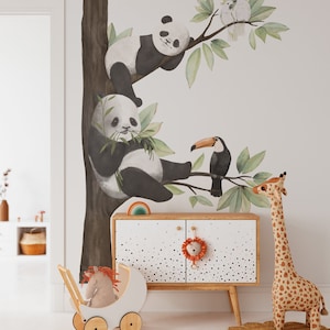 PANDARIUM / Stickers muraux animaux pour enfants / Sticker mural ours panda image 4
