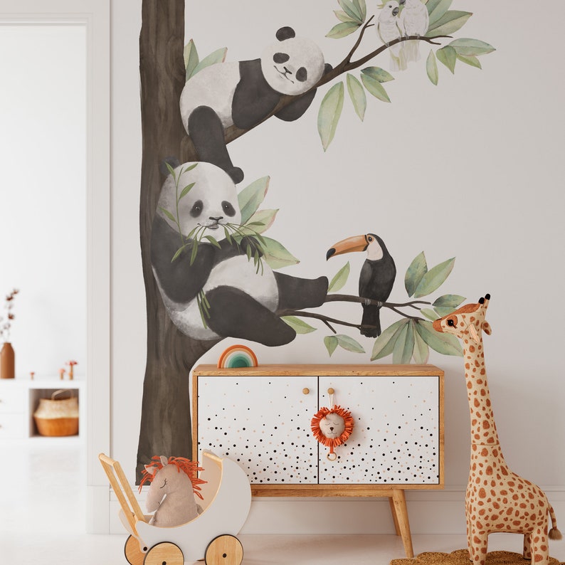 PANDARIUM / Stickers muraux animaux pour enfants / Sticker mural ours panda image 4