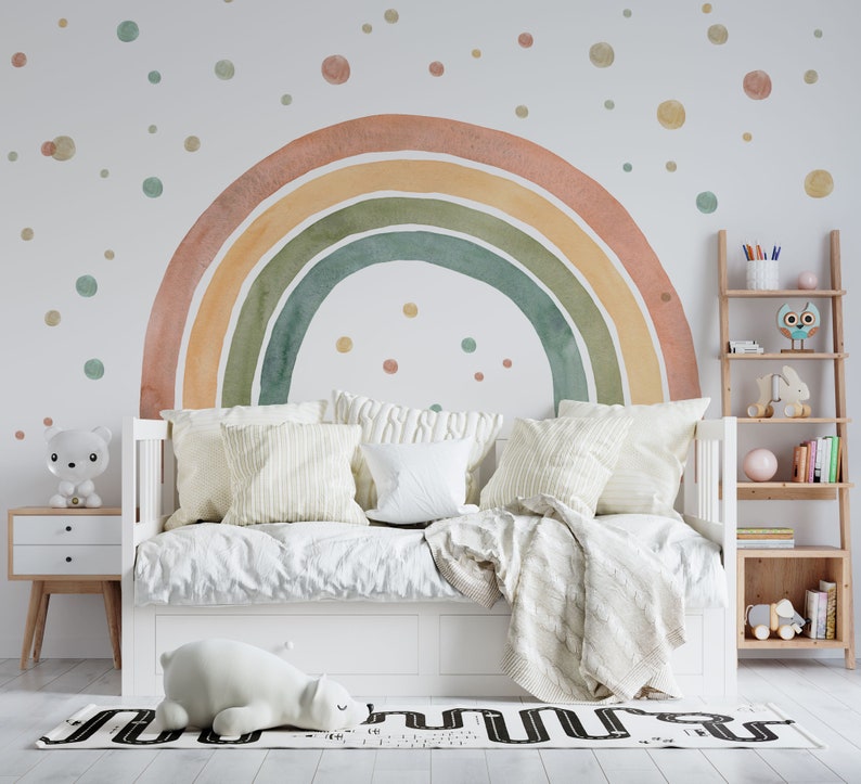 AMICI ARCOBALENO Adesivi murali per bambini / arcobaleno / punti boho immagine 3