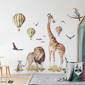 SAVANNA Wall decal for kids / safari giraffe nursery decor / Safari Jungle Wall Stickers
