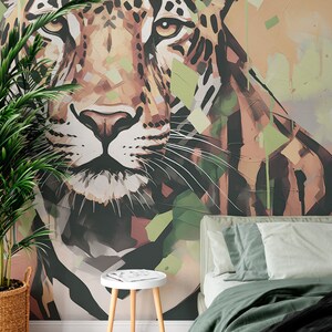 Jungle Master Wallpaper - Carta da parati giungla con leopardo - Murale di animali selvatici