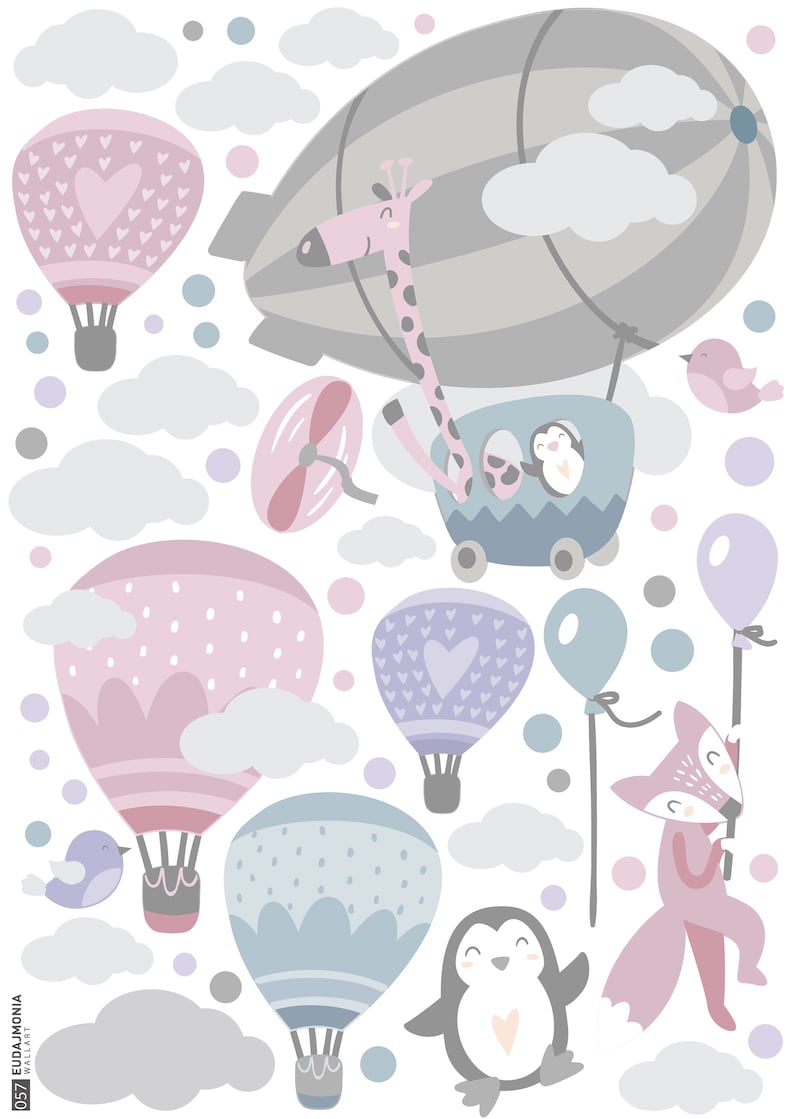 Wandtattoo Kinderzimmer Luftballons BALLONS Wandtattoo Wolken Luftballons Kinderzimmer