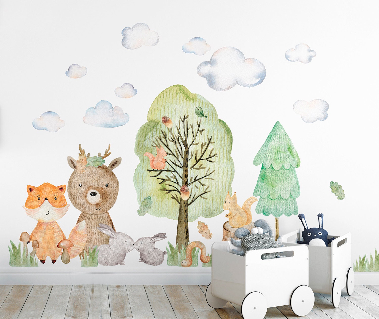 Woodland Animals Party Wall Sticker Forest Fox Rabbit Cartoon Nursery Decals . Woodland Animals Party Wall Sticker Forest Fox Rabbit Cartoon Nursery Decals .