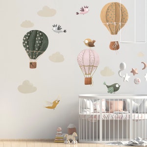 BALLOO BALLOO Nursery Decal Bird / Watercolor Stickers Birds / Hot air balloon wall decal image 5