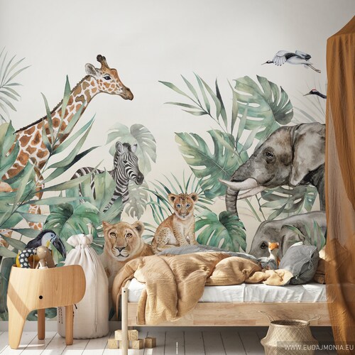 African Savanna Wall Decal Safari Animals Wall Decor Africa | Etsy