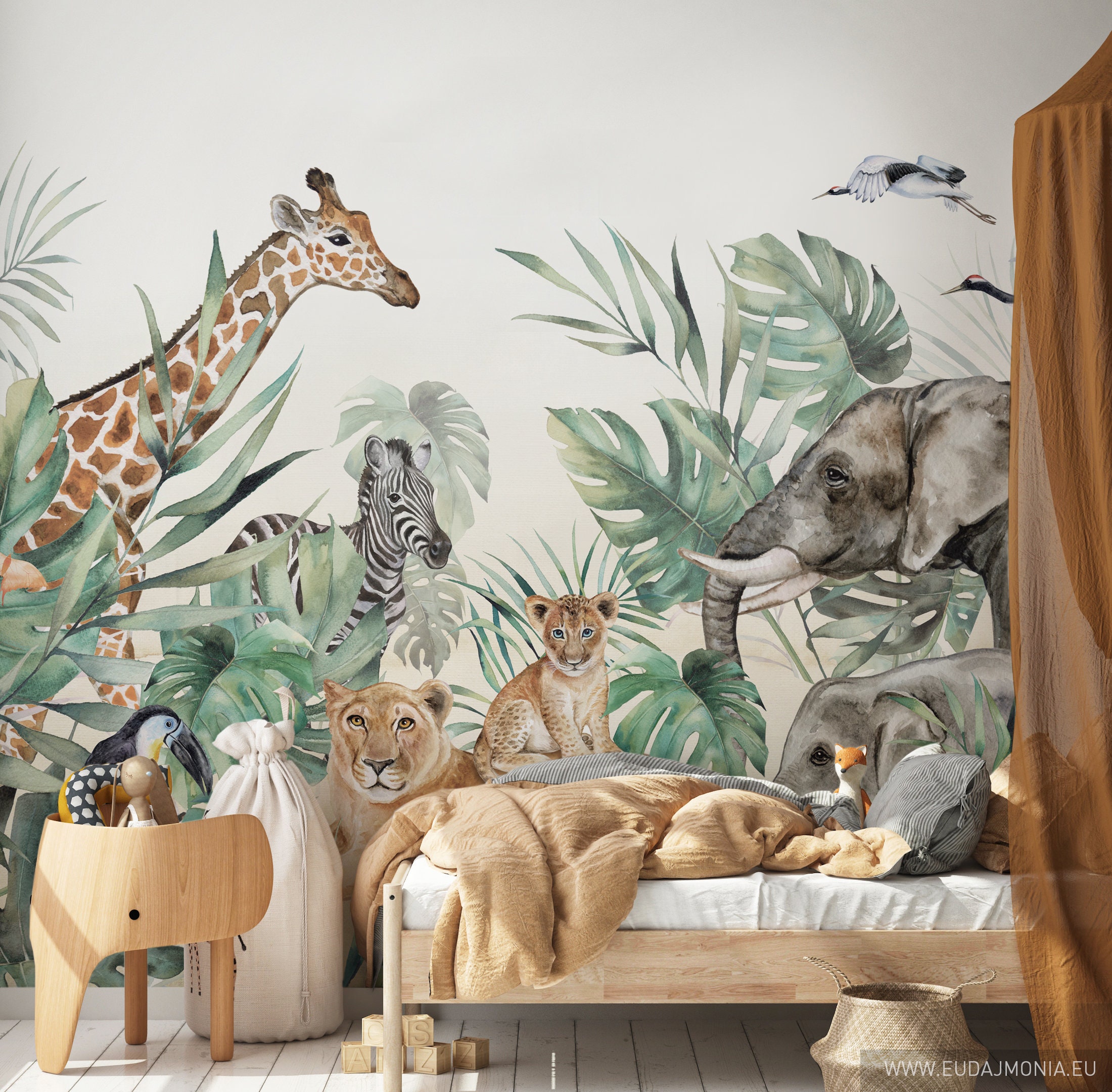 SAFARI Wallpaper for Children / Kids Safari Jungle Animals - Etsy SAFARI Wallpaper for Children / Kids Safari Jungle Animals - Etsy