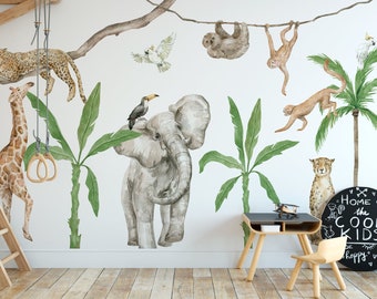 Grand ensemble OASIS / Trois séries de stickers muraux pour enfants / jungle, safari